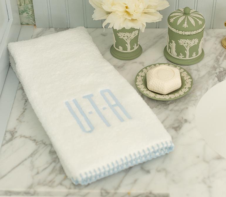 Stitched Edge Hand Towels (pair)