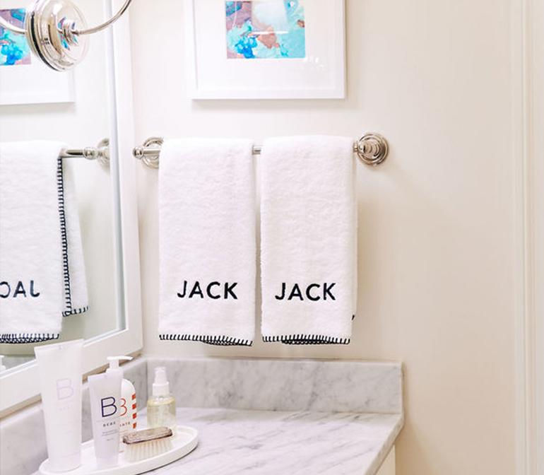 Stitched Edge Hand Towels (pair)